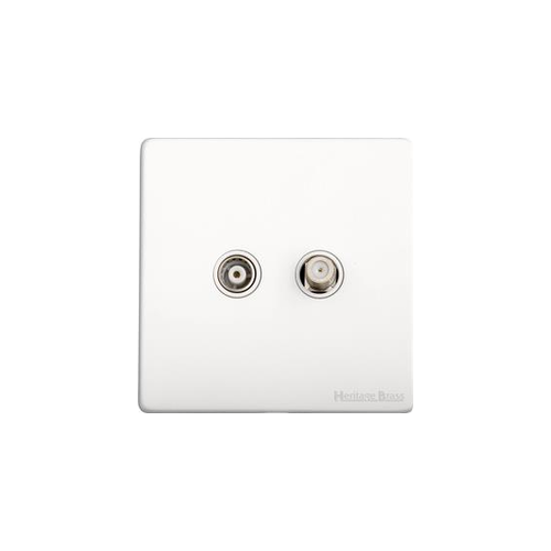 Vintage Range Gloss White Switches & Sockets, XGL - TV/Satellite Socket by Heritage Brass By M-Marcus