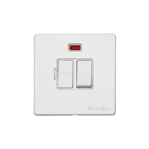 Vintage Range Gloss White Switches & Sockets, XGL - 45A DP Cooker Switch with Neon (single plate) by Heritage Brass By M-Marcus