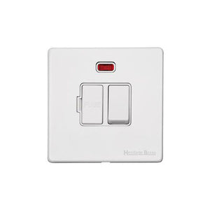 Vintage Range Gloss White Switches & Sockets, XGL - 45A DP Cooker Switch with Neon (single plate) by Heritage Brass By M-Marcus