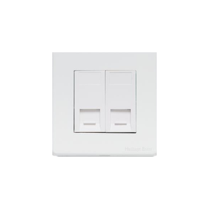 Vintage Range Gloss White Switches & Sockets, XGL - 2 Gang Secondary Line Socket by Heritage Brass By M-Marcus