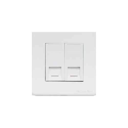 Vintage Range Gloss White Switches & Sockets, XGL - 2 Gang Master Line Socket by Heritage Brass By M-Marcus