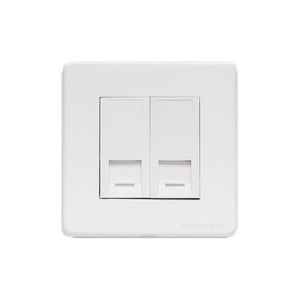 Vintage Range Gloss White Switches & Sockets, XGL - 2 Gang RJ45 by Heritage Brass By M-Marcus