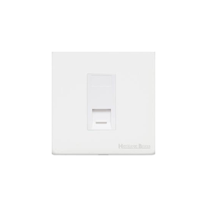 Vintage Range Gloss White Switches & Sockets, XGL - 1 Gang RJ11 by Heritage Brass By M-Marcus