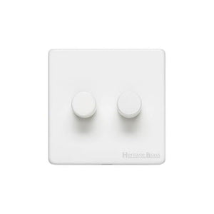 Vintage Range Gloss White Switches & Sockets, XGL - 2G Multi Location Secondary Dimmer by Heritage Brass By M-Marcus