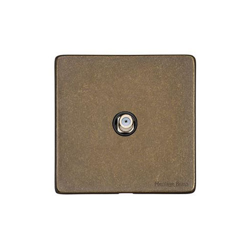 Vintage Range-Rustic Brass-1 Gang Satellite Socket