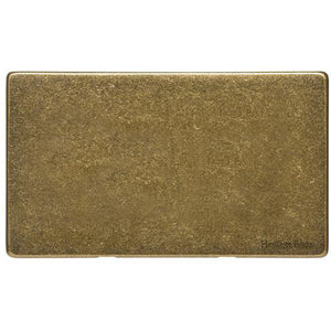 Vintage Range Rustic Brass Switches & Sockets, XRB - Double Blank Plate by Heritage Brass By M-Marcus