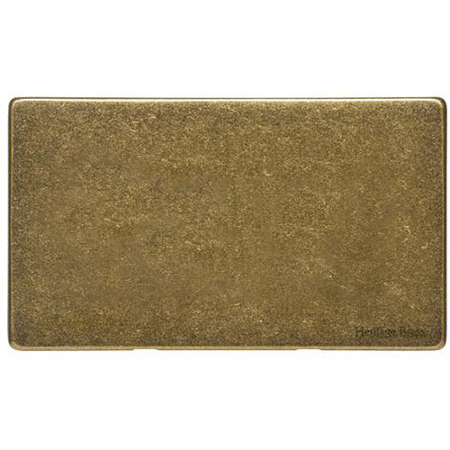 Vintage Range Rustic Brass Switches & Sockets, XRB - Double Blank Plate by Heritage Brass By M-Marcus