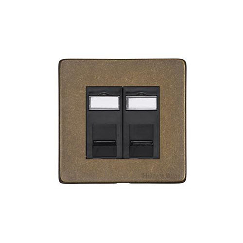 Vintage Range-Rustic Brass-2 Gang CAT6