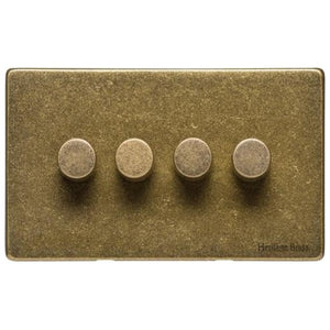 Vintage Range Rustic Brass Switches & Sockets, XRB - 4G Multi Location Primary Dimmer by Heritage Brass By M-Marcus