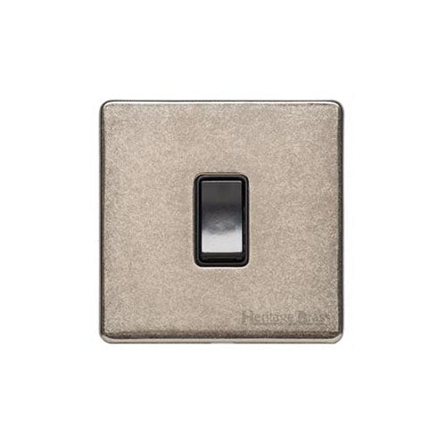 Vintage Range Rustic Nickel Switches & Sockets, XRN - 1 Gang Intermediate Rocker Switch by Heritage Brass By M-Marcus