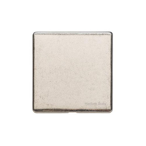 Vintage Range Rustic Nickel Switches & Sockets, XRN - Single Blank Plate by Heritage Brass By M-Marcus