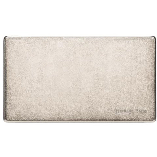 Vintage Range Rustic Nickel Switches & Sockets, XRN - Double Blank Plate by Heritage Brass By M-Marcus