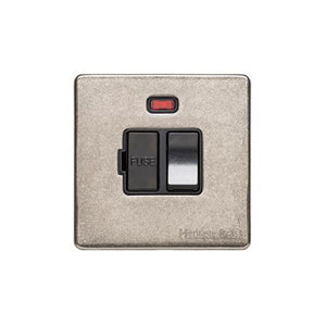 Vintage Range Rustic Nickel Switches & Sockets, XRN - Switched Spur with Neon (13 Amp) by Heritage Brass By M-Marcus
