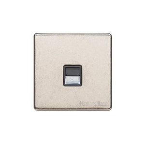 Vintage Range Rustic Nickel Switches & Sockets, XRN - 1 Gang Secondary Line Socket by Heritage Brass By M-Marcus