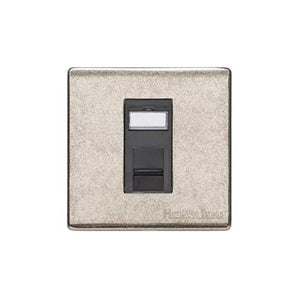 Vintage Range Rustic Nickel Switches & Sockets, XRN - 1 Gang RJ45 by Heritage Brass By M-Marcus