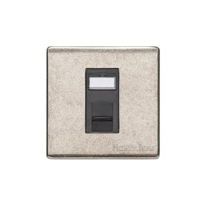 Vintage Range Rustic Nickel Switches & Sockets, XRN - 1 Gang RJ45 by Heritage Brass By M-Marcus