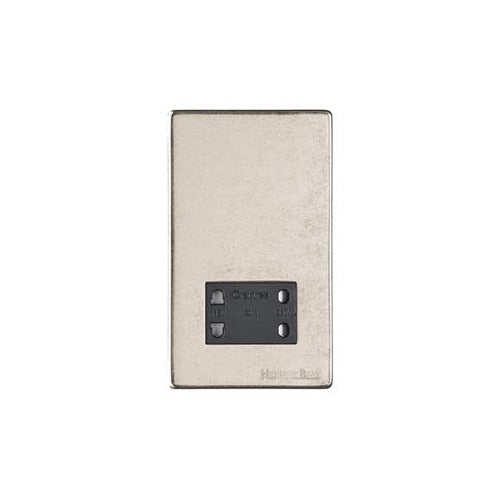 Vintage Range Rustic Nickel Switches & Sockets, XRN - Shaver Socket Output Voltage 110/240V by Heritage Brass By M-Marcus