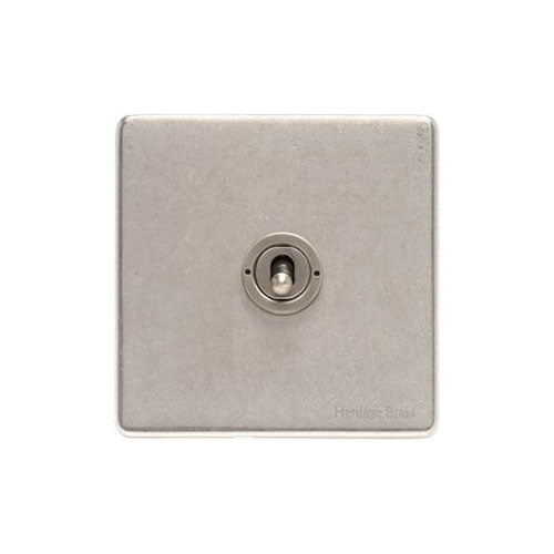 Vintage Range Rustic Nickel Switches & Sockets, XRN - 1 Gang Toggle Switch by Heritage Brass By M-Marcus