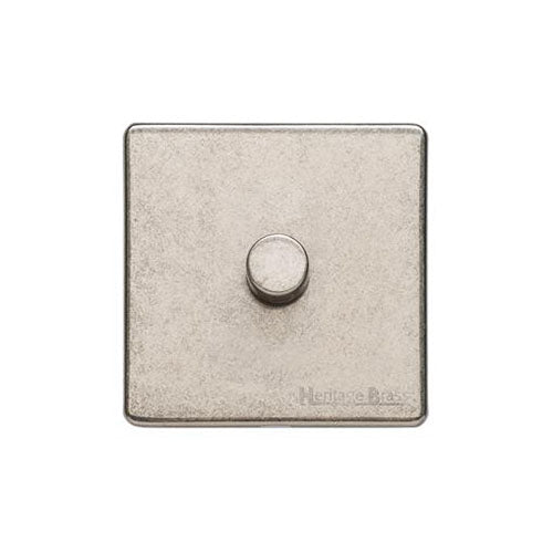 Vintage Range Rustic Nickel Switches & Sockets, XRN - 1 Gang Dimmer 400 watts (Compatible with halogen/ incandescent bulbs) by Heritage Brass By M-Marcus