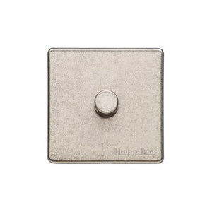 Vintage Range Rustic Nickel Switches & Sockets, XRN - 1 Gang TED Dimmer (Compatible with LED Lamps) by Heritage Brass By M-Marcus