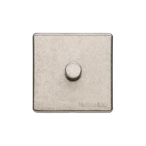 Vintage Range Rustic Nickel Switches & Sockets, XRN - 1 Gang TED Dimmer (Compatible with LED Lamps) by Heritage Brass By M-Marcus