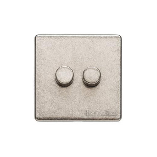 Vintage Range Rustic Nickel Switches & Sockets, XRN - 2G Multi Location Primary Dimmer by Heritage Brass By M-Marcus
