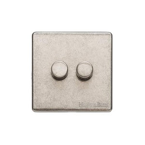 Vintage Range Rustic Nickel Switches & Sockets, XRN - 2G Multi Location Primary Dimmer by Heritage Brass By M-Marcus