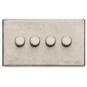 Vintage Range Rustic Nickel Switches & Sockets, XRN - 4G Multi Location Secondary Dimmer by Heritage Brass By M-Marcus