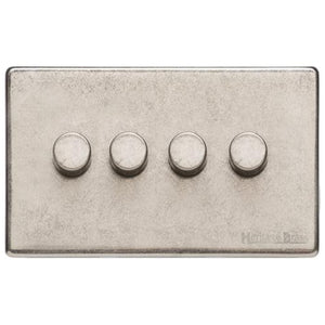 Vintage Range Rustic Nickel Switches & Sockets, XRN - 4G Multi Location Secondary Dimmer by Heritage Brass By M-Marcus
