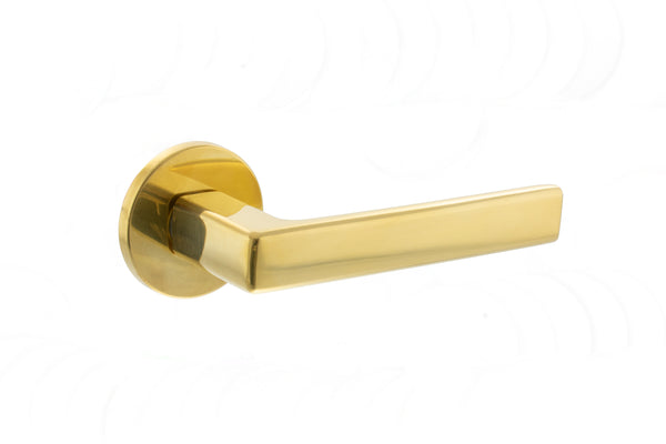 Tupai Exclusivo 5S Line Portel Lever Door Handle on 5mm Slimline Round Rose by Atlantic Hardware
