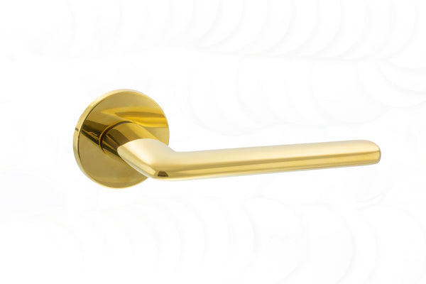 Tupai Exclusivo 5S Line Tavira Lever Door Handle on 5mm Slimline Round Rose by Atlantic Hardware