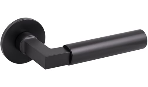 Tupai Exclusivo 5S Line Covas Lever Door Handle on 5mm Slimline Round Rose - Pearl Black - Default