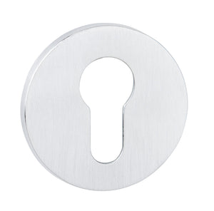 Tupai Rapido 5S Line Euro Escutcheons on 5mm Slimline Round Rose - White