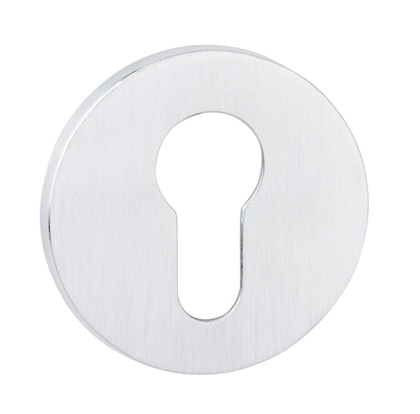 Tupai Rapido 5S Line Euro Escutcheons on 5mm Slimline Round Rose - White