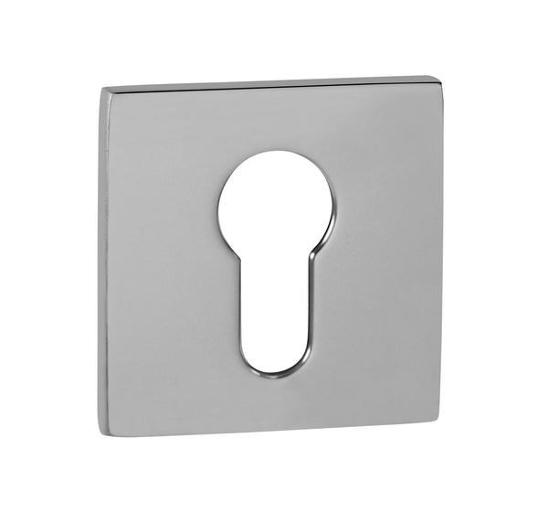 Tupai Exclusivo 5S Line Euro Escutcheons on 5mm Slimline Square Rose by Atlantic Hardware