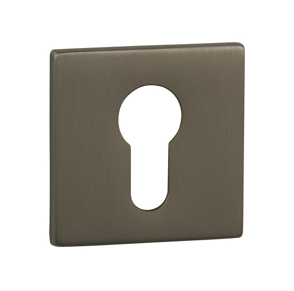 Tupai Exclusivo 5S Line Euro Escutcheons on 5mm Slimline Square Rose by Atlantic Hardware