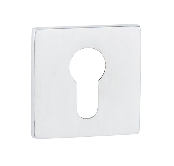 Tupai Exclusivo 5S Line Euro Escutcheons on 5mm Slimline Square Rose by Atlantic Hardware