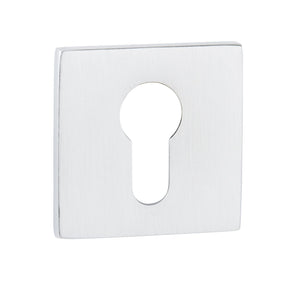 Tupai Rapido 5S Line Euro Escutcheons on 5mm Slimline Square Rose - White