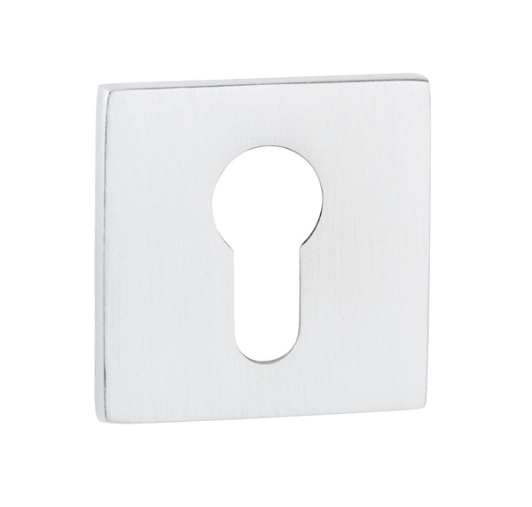 Tupai Rapido 5S Line Euro Escutcheons on 5mm Slimline Square Rose - White