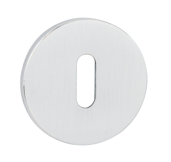 Tupai Rapido 5S Line Key Escutcheons on 5mm Slimline Round Rose - White