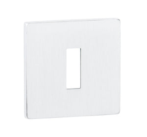 Tupai Rapido 5S Line Key Escutcheons on 5mm Slimline Square Rose - White