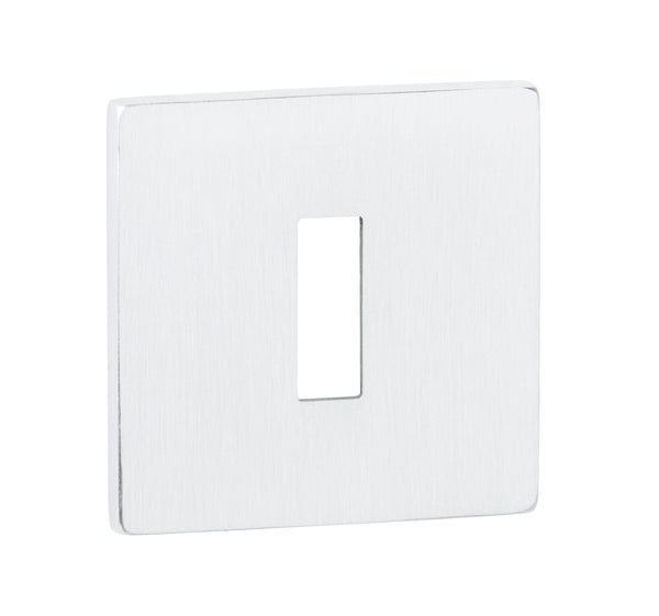 Tupai Rapido 5S Line Key Escutcheons on 5mm Slimline Square Rose - White