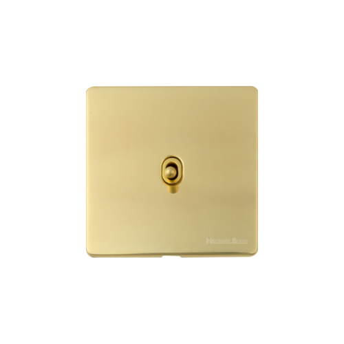 Vintage Range Unlacquered Polished Brass Switches & Sockets, XUL - 1 Gang Dimming Stockholm Toggle by Heritage Brass By M-Marcus