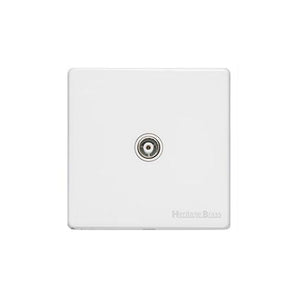 Windsor Range Matt White Switches & Sockets, WNW - 1 Gang Isolated TV Coaxial Socket by Heritage Brass By M-Marcus