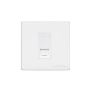 Vintage Range Matt White Switches & Sockets, XWH - 1 Gang RJ45 by Heritage Brass By M-Marcus