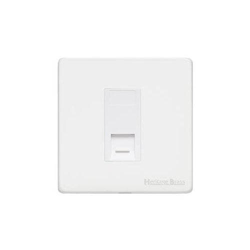 Vintage Range Matt White Switches & Sockets, XWH - 1 Gang RJ45 by Heritage Brass By M-Marcus