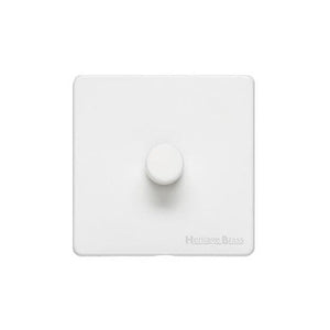 Windsor Range Matt White Switches & Sockets, WNW - 1 Gang Dimmer 400 watts (Compatible with halogen/ incandescent bulbs) by Heritage Brass By M-Marcus