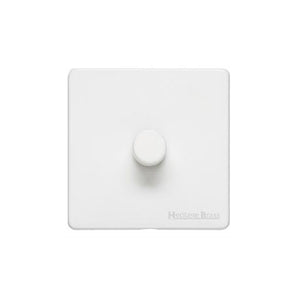 Vintage Range Matt White Switches & Sockets, XWH - 1 Gang TED Dimmer (Compatible with LED Lamps) by Heritage Brass By M-Marcus