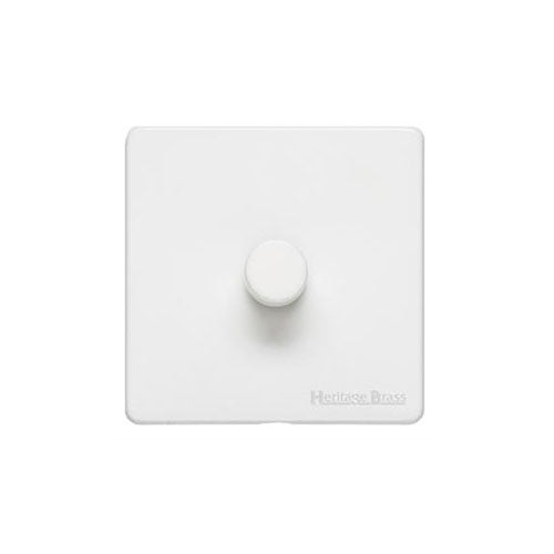 Vintage Range Matt White Switches & Sockets, XWH - 1 Gang TED Dimmer (Compatible with LED Lamps) by Heritage Brass By M-Marcus