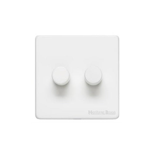 Vintage Range Matt White Switches & Sockets, XWH - 2G Multi Location Secondary Dimmer by Heritage Brass By M-Marcus